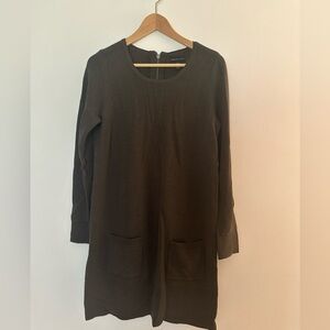 Olive Green Wool Sweater Dress